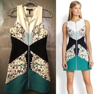BCBG Floral Geometric Zipper Sheath Dress 4